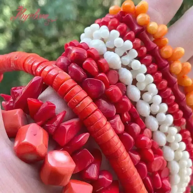 Natural Coral Freeform Stone Beads For Necklace Bracelets Earring Jewelry Making Spacer Strand 15 Inches DIY Loose Beads - Image 5