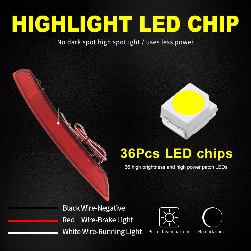 2 قطعة LED المصد الخلفي عاكس مصابيح لسوبارو فورستر 2009 2010 2011 2012 2013 2014 2015 2016 2017 2018 الذيل ضوء الفرامل #3