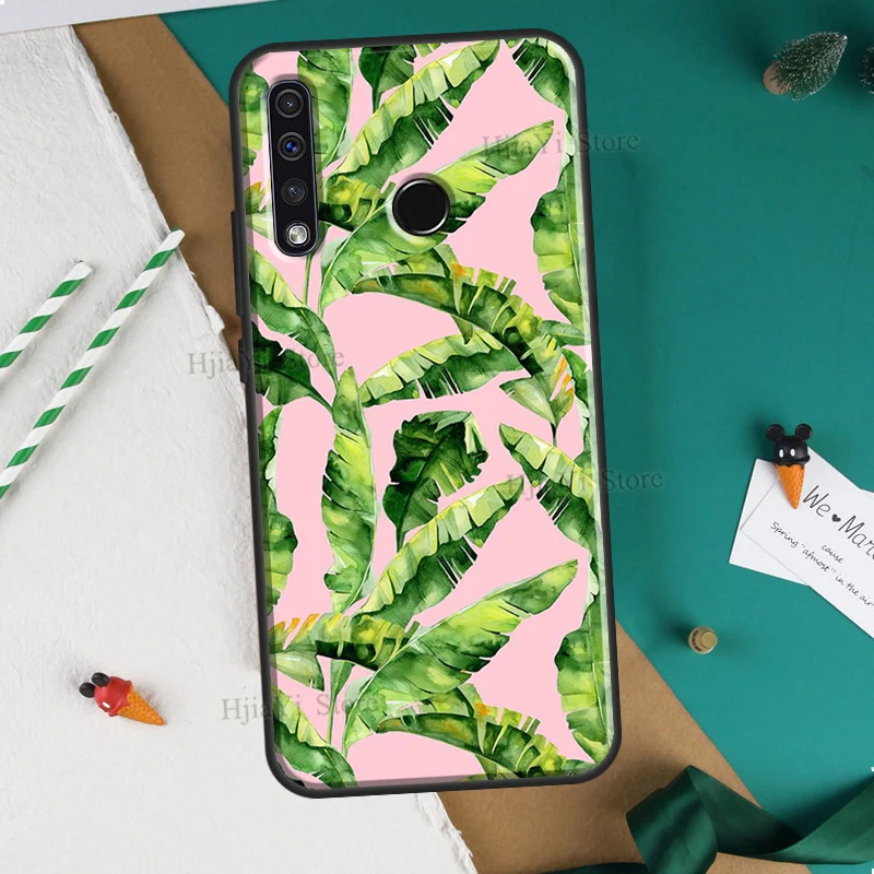 Tropical palm leaves Soft For Huawei Honor 20 8 9 10 10X Lite 10i 7C 4C 6C 7A Pro 8A 9A 8S 9S 7X 9X 8X Case