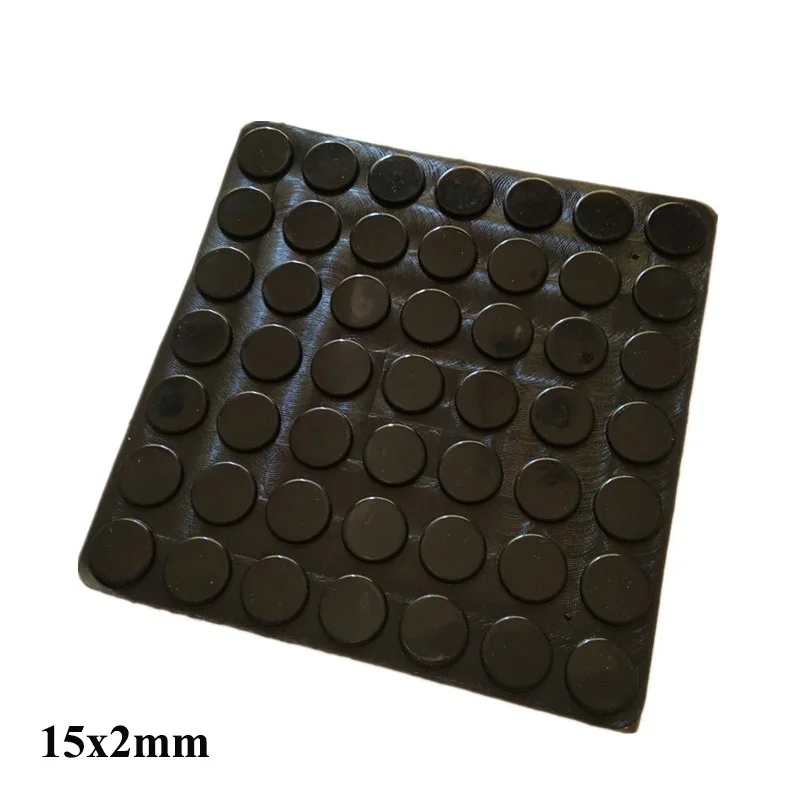 15x2Mm Round Self Adhesive Silicone Rubber Bumpers Black Anti Slip Shock Absorber Feet Pad Cabinet Door Damper Silencer Stopper