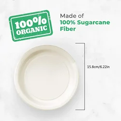50/100pcs 16CM Organic Disposable Plates Cutlery for Barbecue Cake Pan Office Party Supplies  Restaurant Supplies Birthday Party