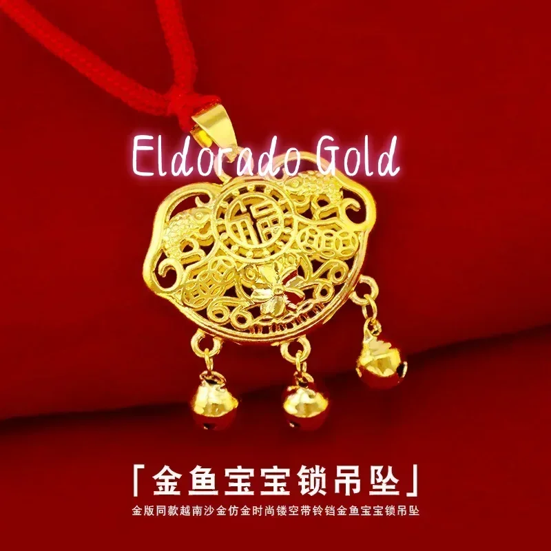 

Золотой кулон-замок Eldorado Gold 9999 пробы, 24K, в форме рыбки, для детей и женщин