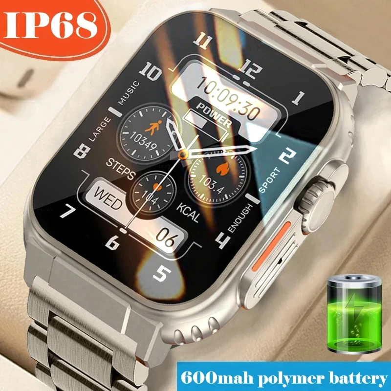 Men's smartwatch Bluetooth call 1.96 HD AMOLED blood pressure exercise music health monitoring smartwatch for Apple