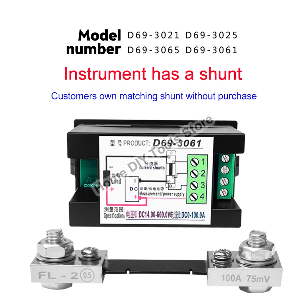 DC Battery Monitor DC Amp Meter DC 7-20V/14-600V Digital Multimeter Voltage Current Power Energy Tester Gauge