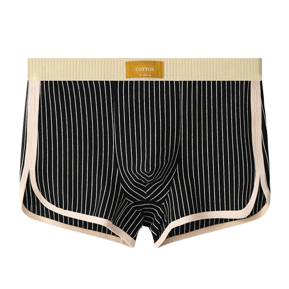 

Мужские трусы-боксеры в полоску, удобное нижнее белье больших размеров, свободные простые спортивные и дышащие боксеры