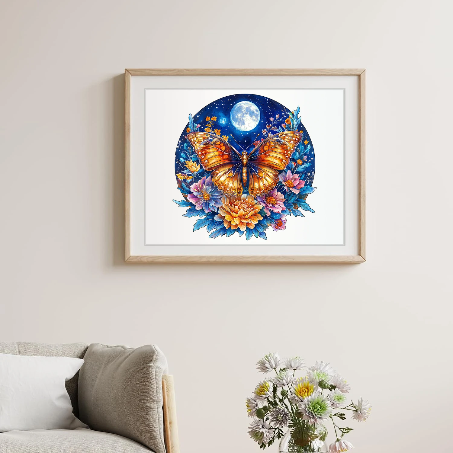Wooden Puzzles for Adults Colorful Butterfly Jigsaw Puzzles  Unique Shapes Pieces Insects Puzzles Fabulous Gift for Kids and Adu