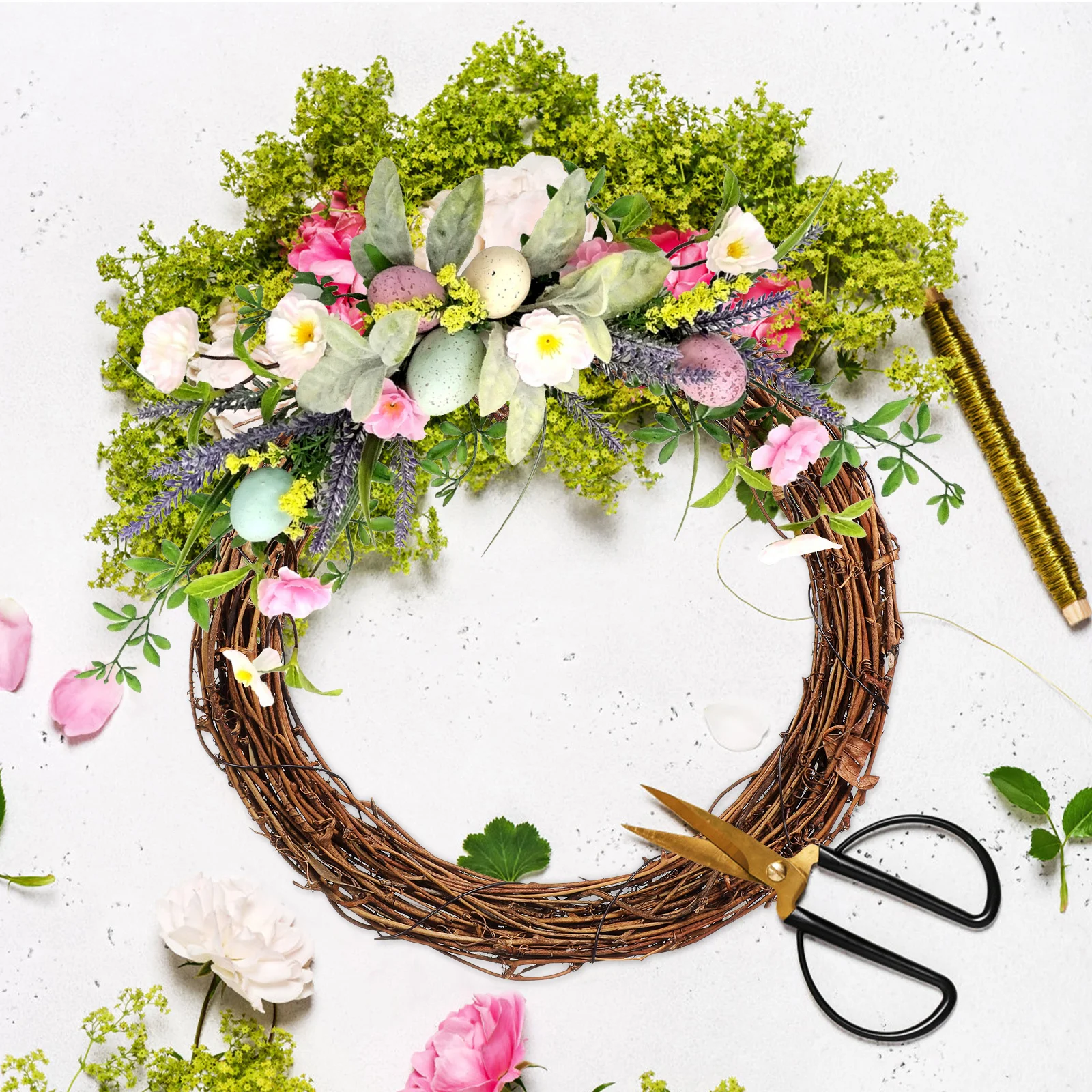 

4Pcs Handmade Wreaths Grapevine DIY Fall Decor for Front Door Thanksgiving Autumn Vine Garland Plain Frames Outdoor Indoor Use