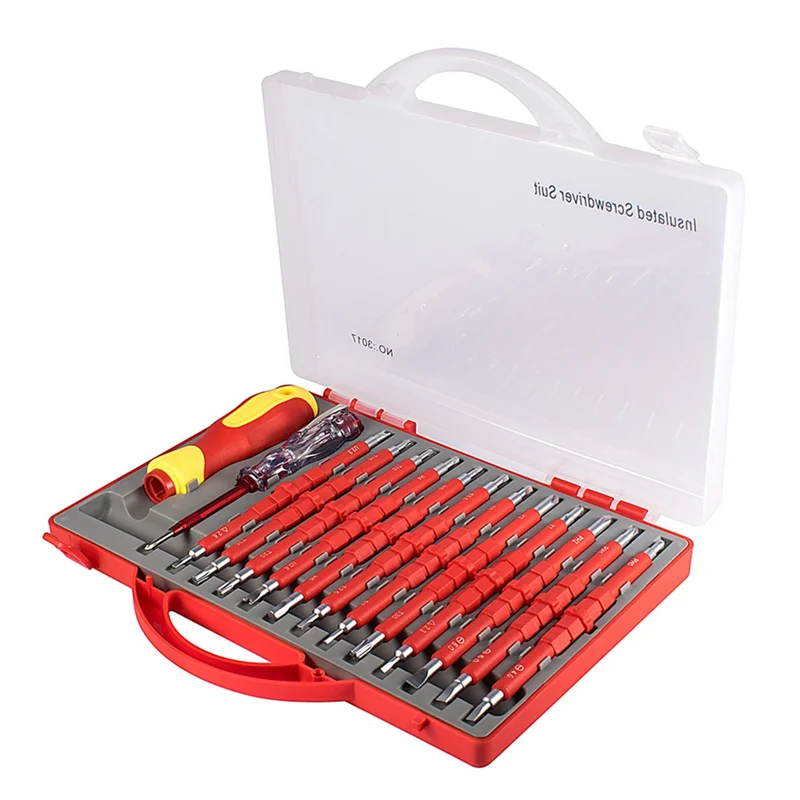 26-Piece 1000V Insulated Electrician Screwdriver Set Professional Electrical Screw Driver Set Tools for Man with Case