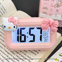 Anime Sanrio Led Digital Alarm Clock Bedside Table Hello Kitty Alarm Clock Kids Mini New Noctilucent Bedroom Christmas Gift