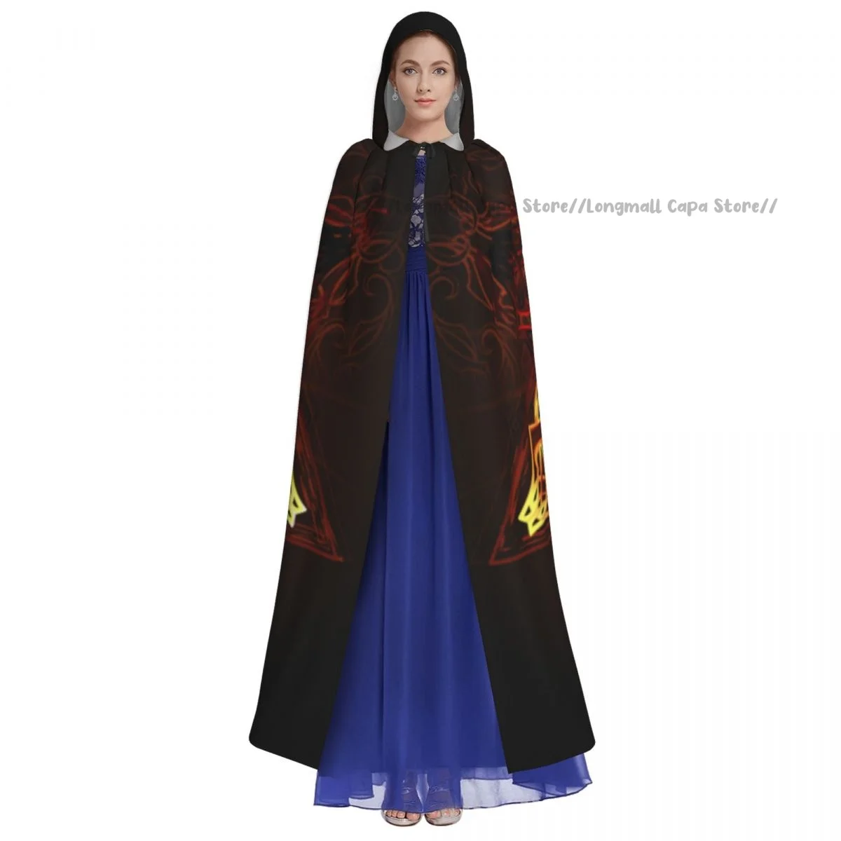 Witch Cloak Mysterious Of Triangles Halloween Cosplay Costume Unisex Adult Cloak Retro Ages Cape