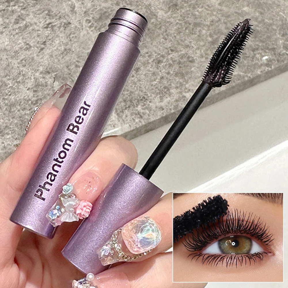 Waterproof 4D Silk Fiber Mascara Lengthening Lasting Curling Non-smudge Black Brown Mascara Thick Eyelash Eyes Makeup Comestics