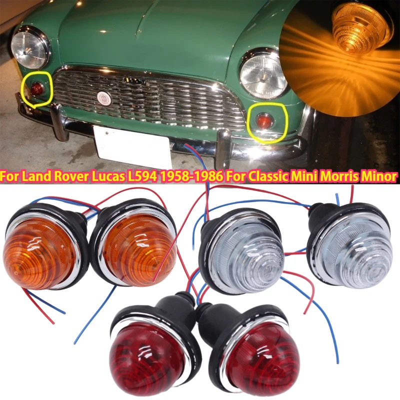 

2PCS 72mm Turn Signal Brake Stop Light LPB630 for Classic Mini Morris Minor for Land Rover Lucas L594 1958-1986 DC 12V