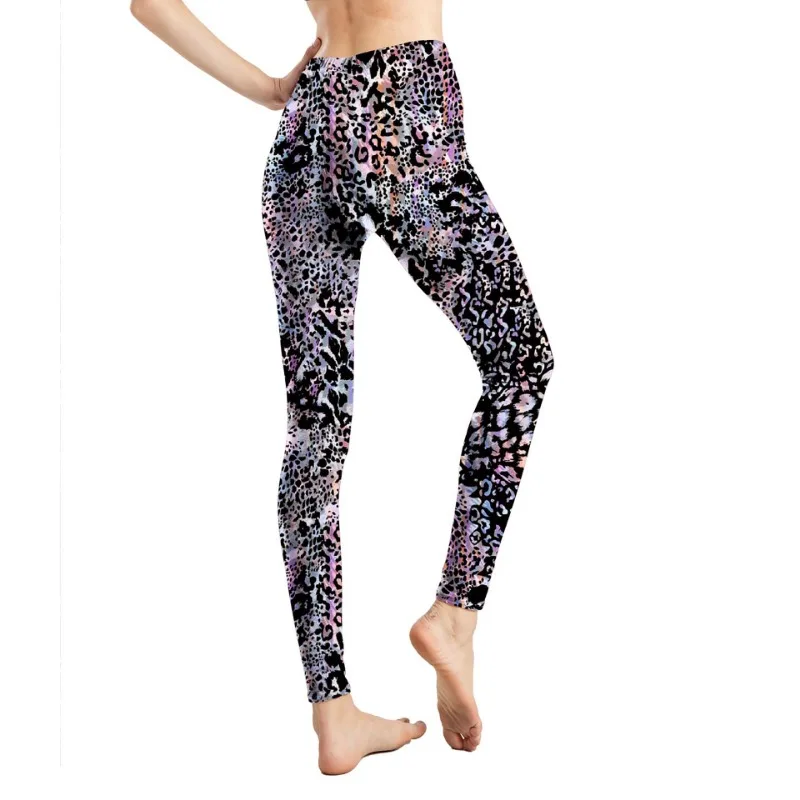 Women Skin Friendly Soft Digital Printing Leggings Animal Print Leopard Print Snake Print Nine-point Pants Flower Pants