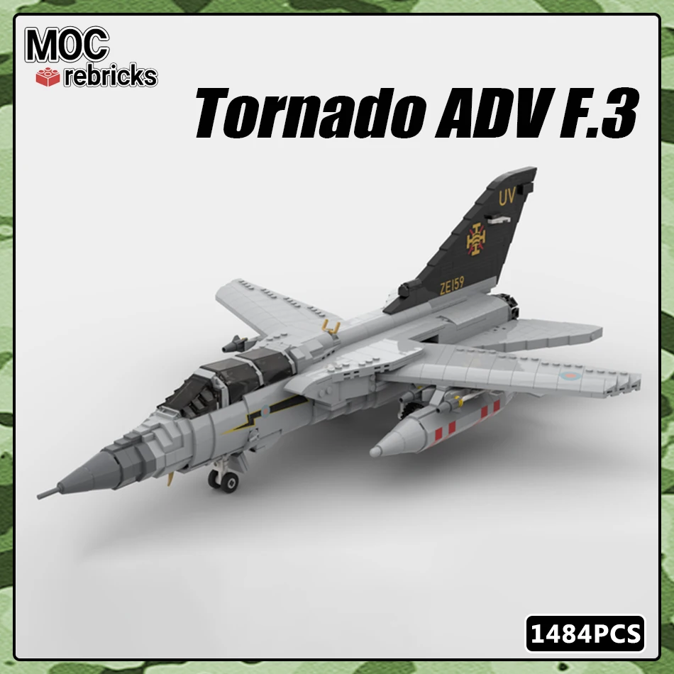 MOC Military Serie Panavia Tornado ADV F.3 Kämpfer Baustein Modell Bricks Sammlung DIY Spielzeug für Kind Weihnachten Geschenke