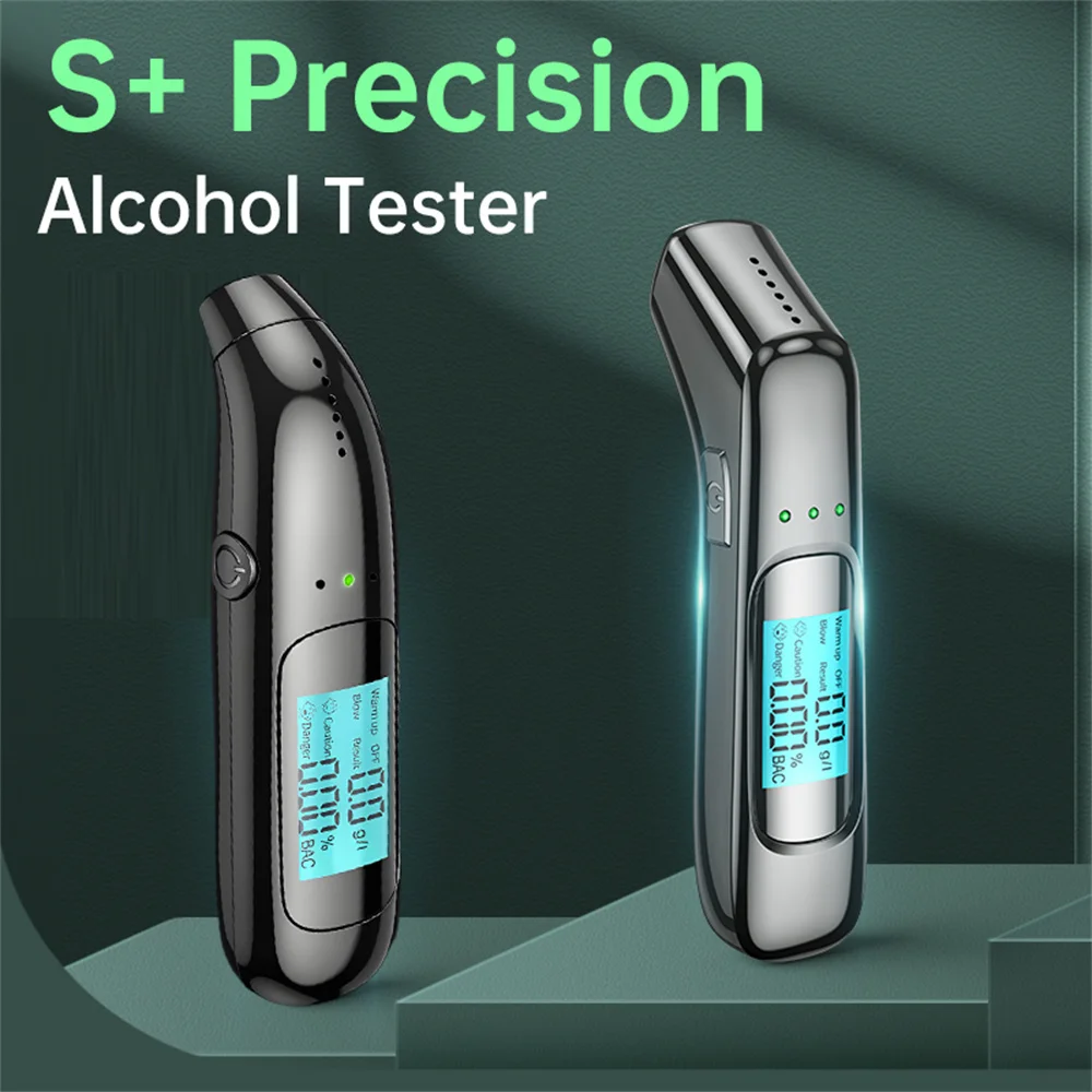 LCD Display Digital Alcohol Tester Professional Alcohol Detector Breath Rechargeable Breathalyzer Alcotester Drunk Driving Test