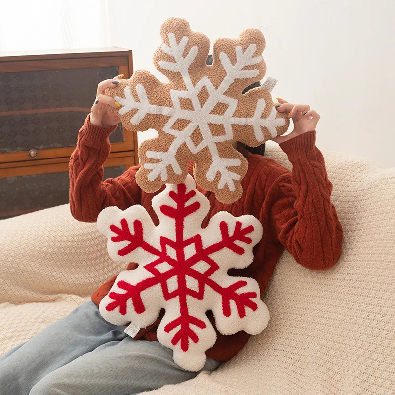 Klassische Weihnachtsserie Wurfkissen Candy Lollipop Schneeflocke Weihnachten Zepter Bälle Puppe Weiches Sofakissen Festival Home Decor – Detail 12
