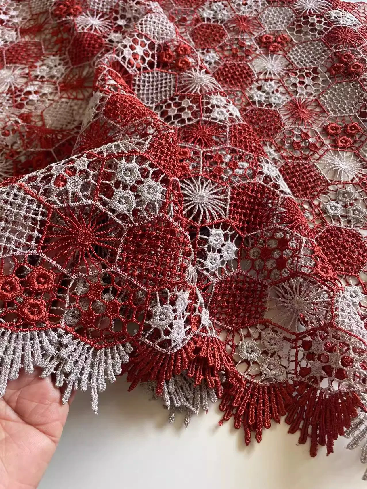 

1yard New Heavy Industry Water soluble Lace fabric Dress and wedding cheongsam fabric for patchwork