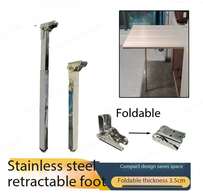 Stainless Steel Cassette Folding Retractable Foot RV Bar Dining Table Legs Push-Pull Speed Adjustment Portable Accessories