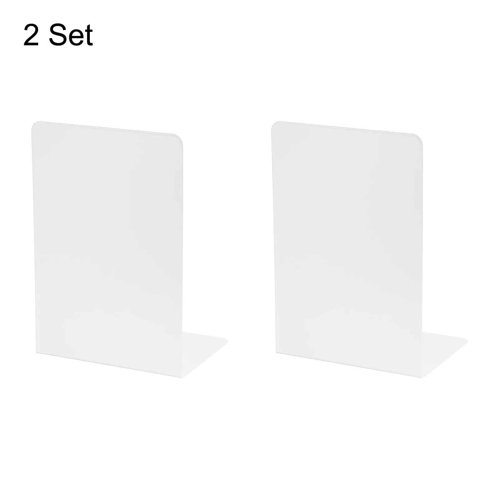 2Set Metal Bookends Book Stand Bookshelf L Shape Desktop Decorative Storage Rack Bookend Book Holder Organizer School Stationery