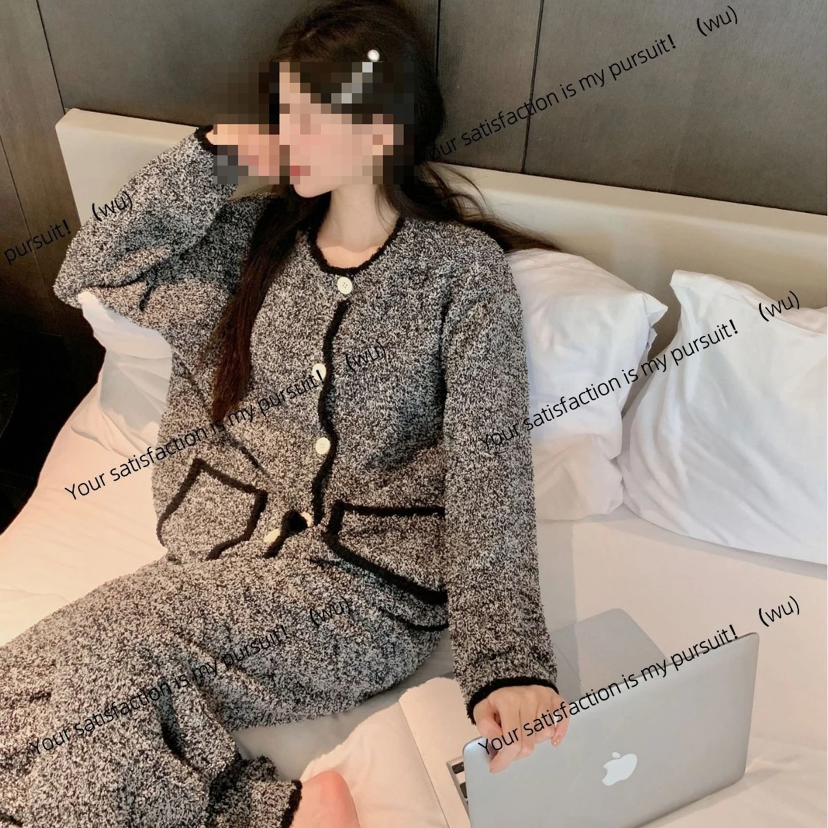 

Зимние пижамы, женская мода, элитный кардиган, бархатная одежда для дома с полугранкой, утолщенная теплая пижама с взрывом интернет-знаменитостей