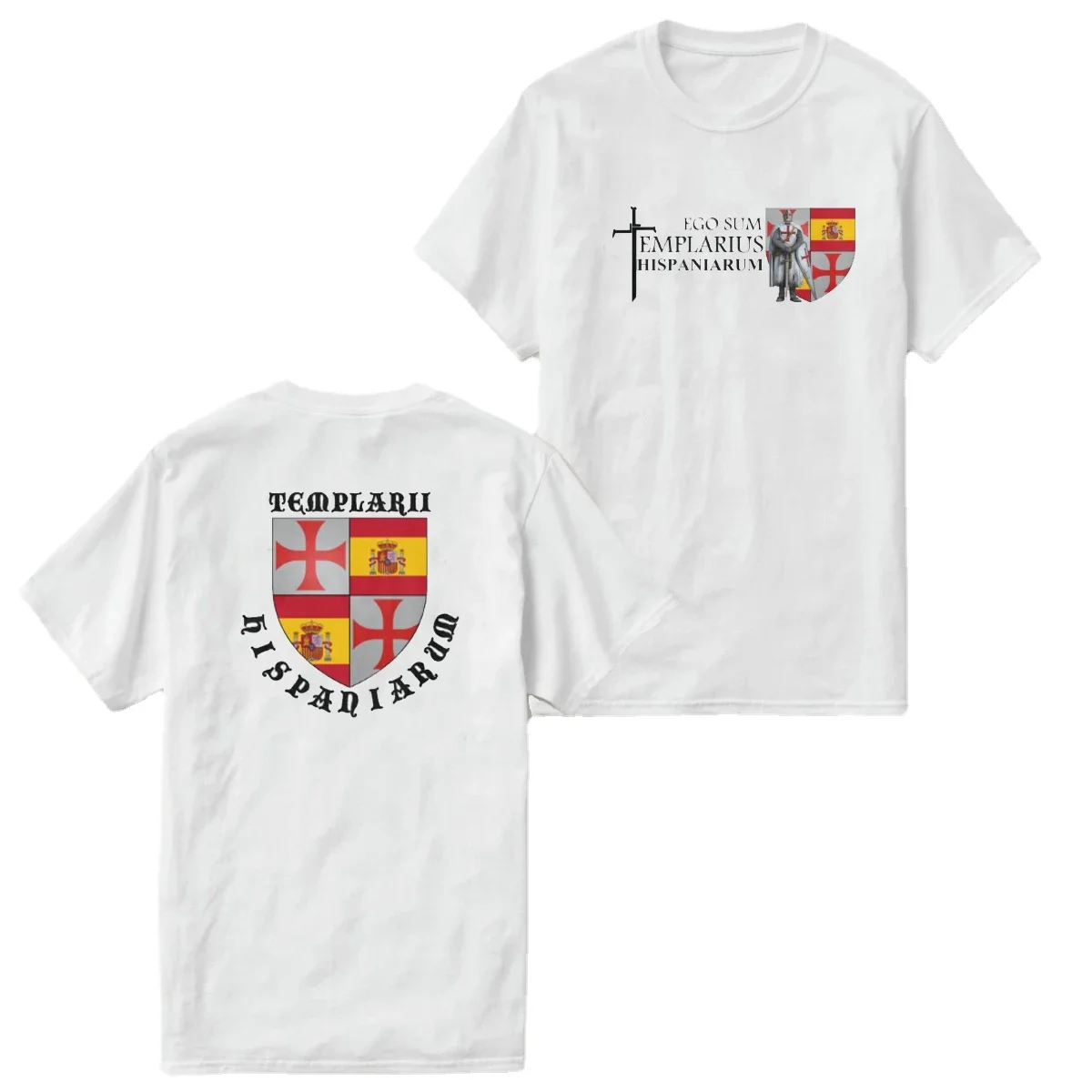 

Templarius Crusader Coat of Arms Spanish Knights Templar T-Shirt 100% Cotton O-Neck Short Sleeve Casual Mens T-shirt Size S-3XL