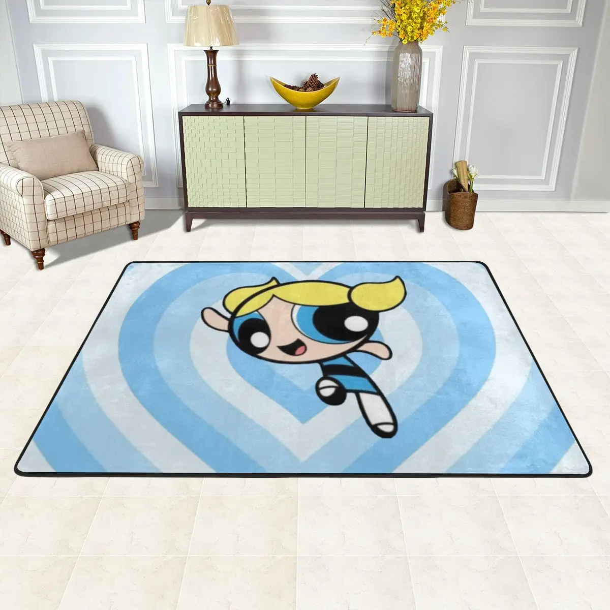 The Powerpuff Girls Floor Carpets For Living Room Bedroom Coffee Table Sofa Carpet Waterproof Fashion Anti-Slip Kitchen Mat Rug