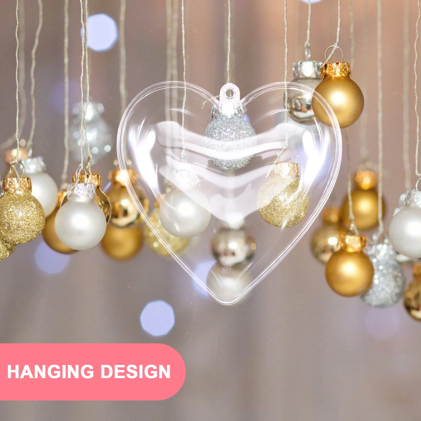 

10 Pcs Christmas Ball Candy Box Boxes for Candies Heart-shaped Bulk Treat Transparent Wedding Father