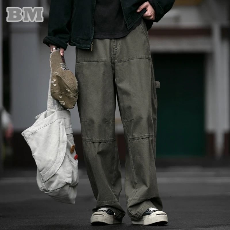 Vintage Cargo Pants Fashion High End Men'S Clothing Japanese Harajuku Work Pants Men Casual Trousers Male Tactical Baggy Pants