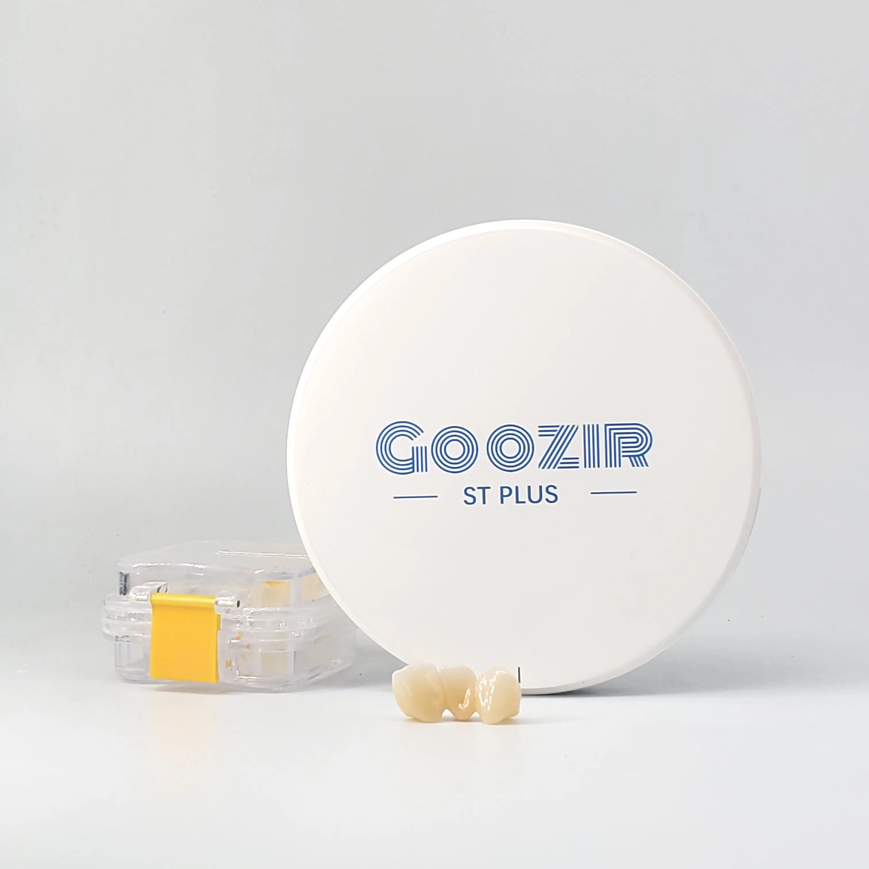 Goozir dental zirkonia 98mm st plus weiß offenes system cad cam material mit hoher festigkeit 1200 mpa durchlässigkeit 43% für labor