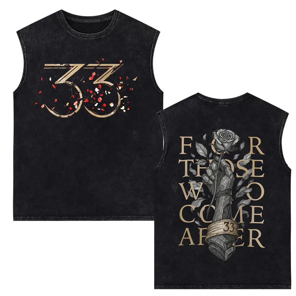 Clair Obscur Expedition 33 For Those Who Come After Vintage Washed Vest Men's Women Fashion Cotton Casual Sleeveless Tank Tops
