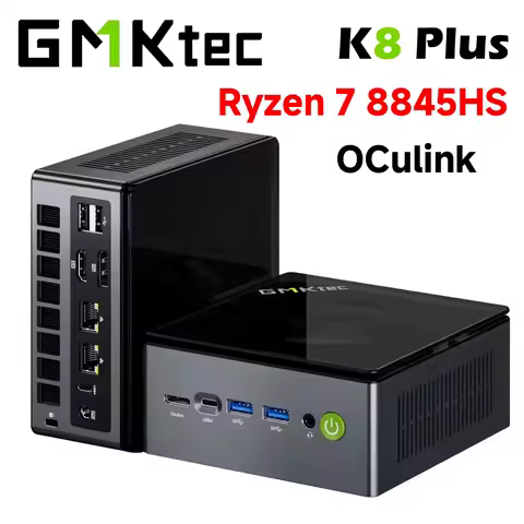 GMKtec K8 Plus Ryzen 7 8845HS Mini PC Windows 11 Pro DDR5 128GB 5600MT/s PCIe4.0 NVMe SSD WiFi 6 BT5.2 Desktop Gaming Computer