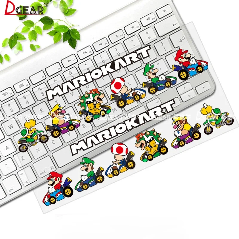 Super Mario Kart Anime Game Luigi Wario Toad Bowser Figure Waterproof Body Sticker Scratch Mask Kawaii Decoration Kid Toys Gifts