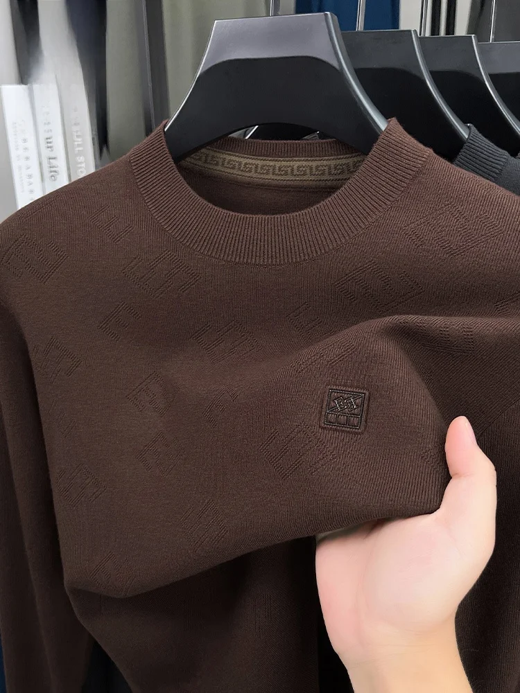 

Мужской вязаный свитер Lormen в клетку, тонкий, длинный рукав, круглый вырез, весна-осень, новый, повседневный, теплый, удобный, для бизнеса и отдыха