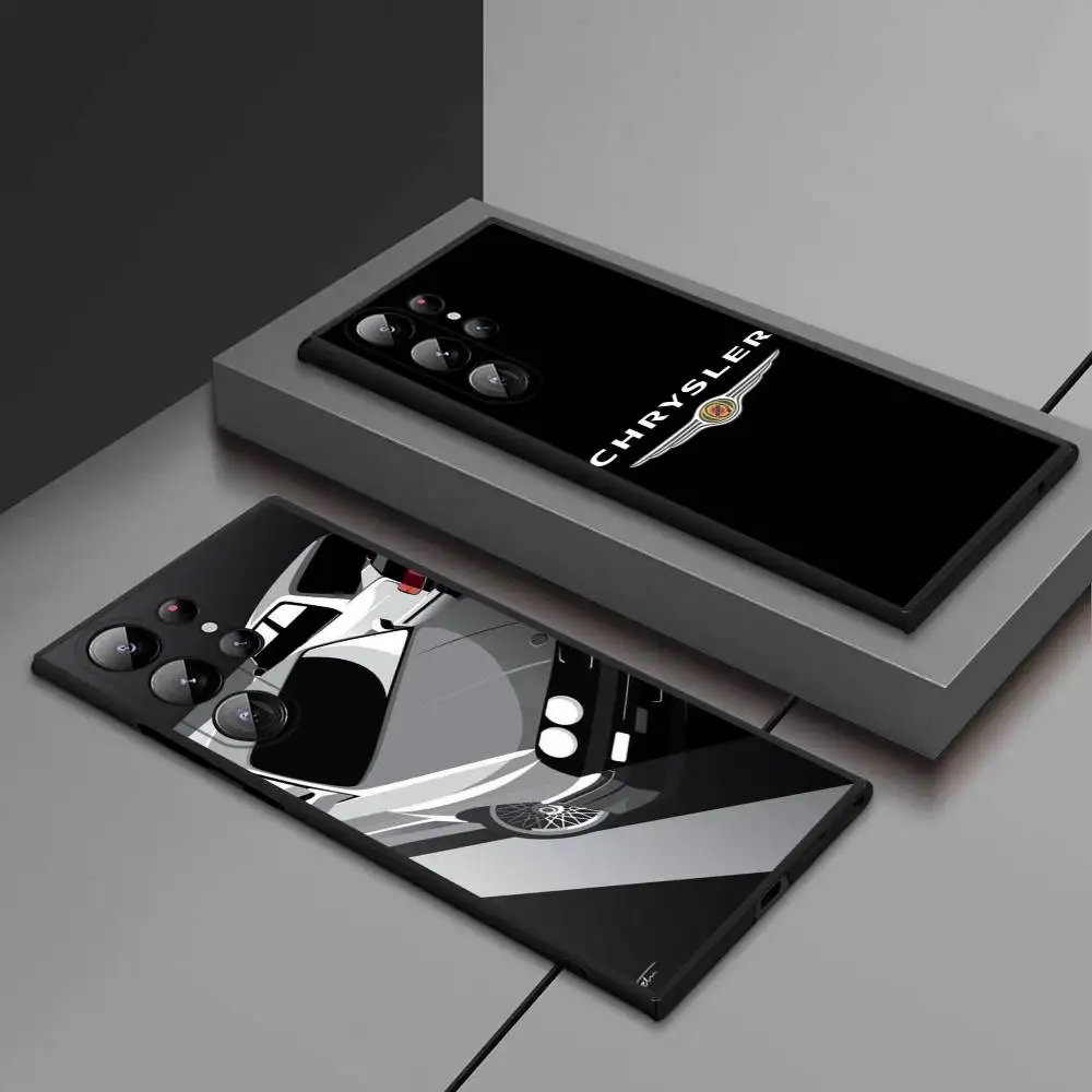 

C-CHEY-SLERs Car Phone Case For Samsung Galaxy S25 Ultra S22 S23 S24 Ultra S21 S20 5G Protective Soft Silicone TPU Funda