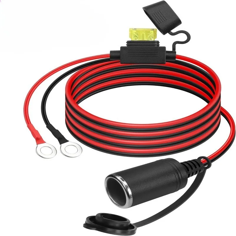 Universal 12‑24V 12AWG Cigarette Lighter Charger Adapter Cable with 20A Fuse for Car Motorcycle Truck Bus DIY Power Wiring