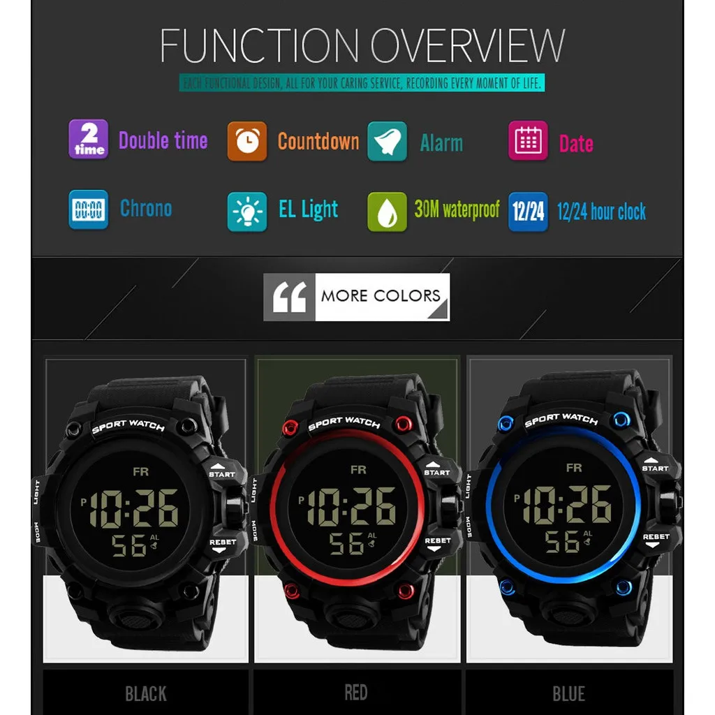 Keglect Multifunktions-Digitaluhr für Herren, Outdoor-Sportuhr