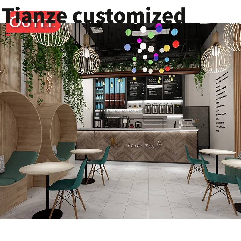 Customized-Coffee Shop Supplier Coffee Kiosk Wooden Cafe Furniture Cafe Decoration Coffee Shop