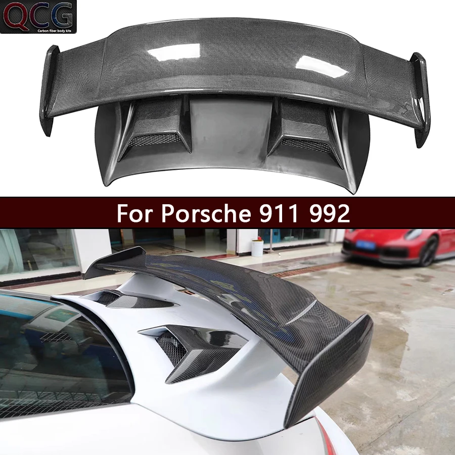 

For Porsche 911 992 GT3 Style Carbon Fiber Tail fins Rear Spoiler Duckbill Car Wing Retrofit Top Wing Car Accessories body kit
