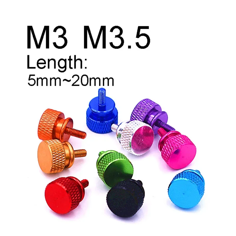 2~3PCS Knurl High Step Head Hand Tighten Thumb Screws M3 M3.5 Colorful Aluminum Thumb Screws Computer Case Bolts