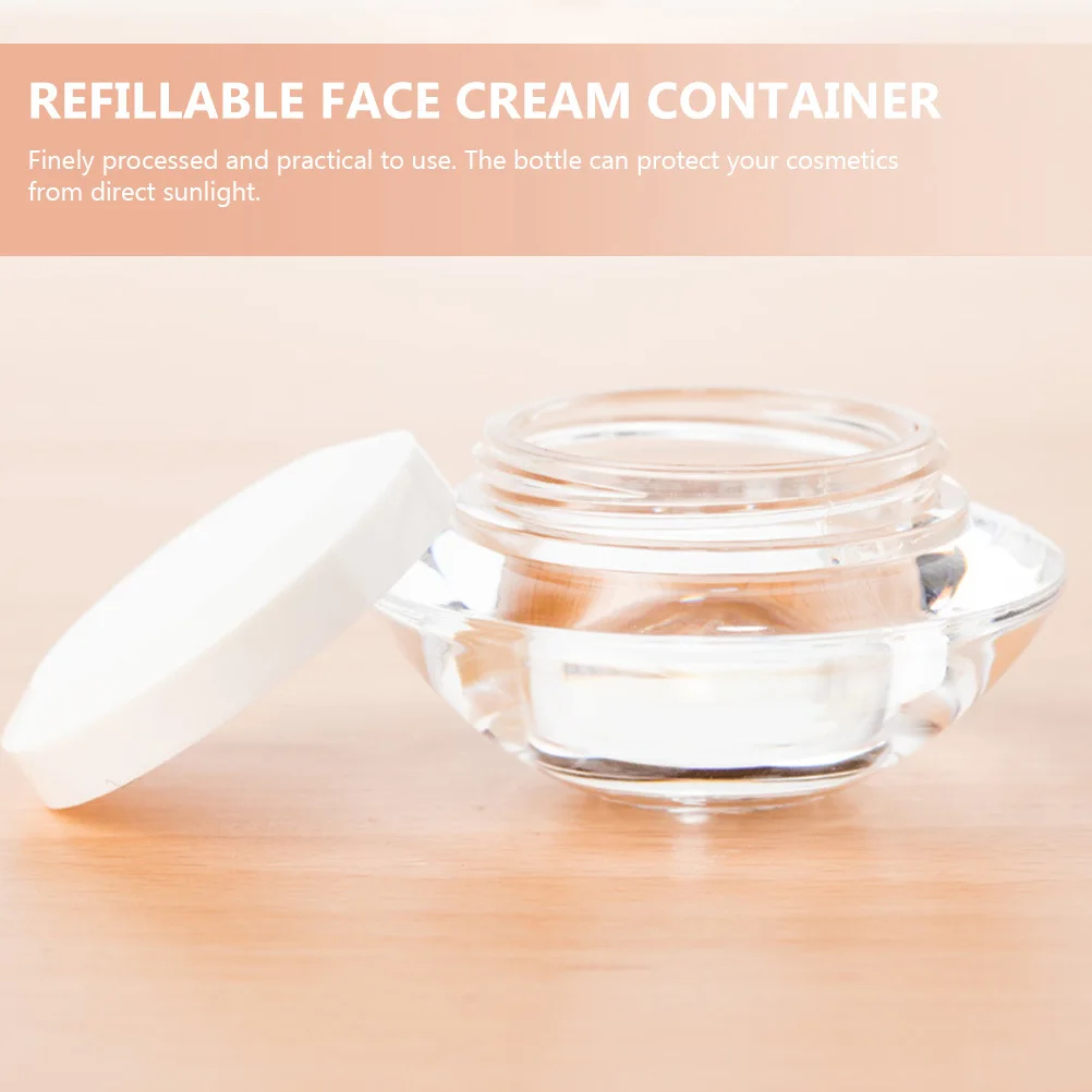 

3Pcs Face Cream Bottles Clear Empty Cosmetics Jars Compact Travel Storage Containers Refillable Lotion Cream Holder Leakproof