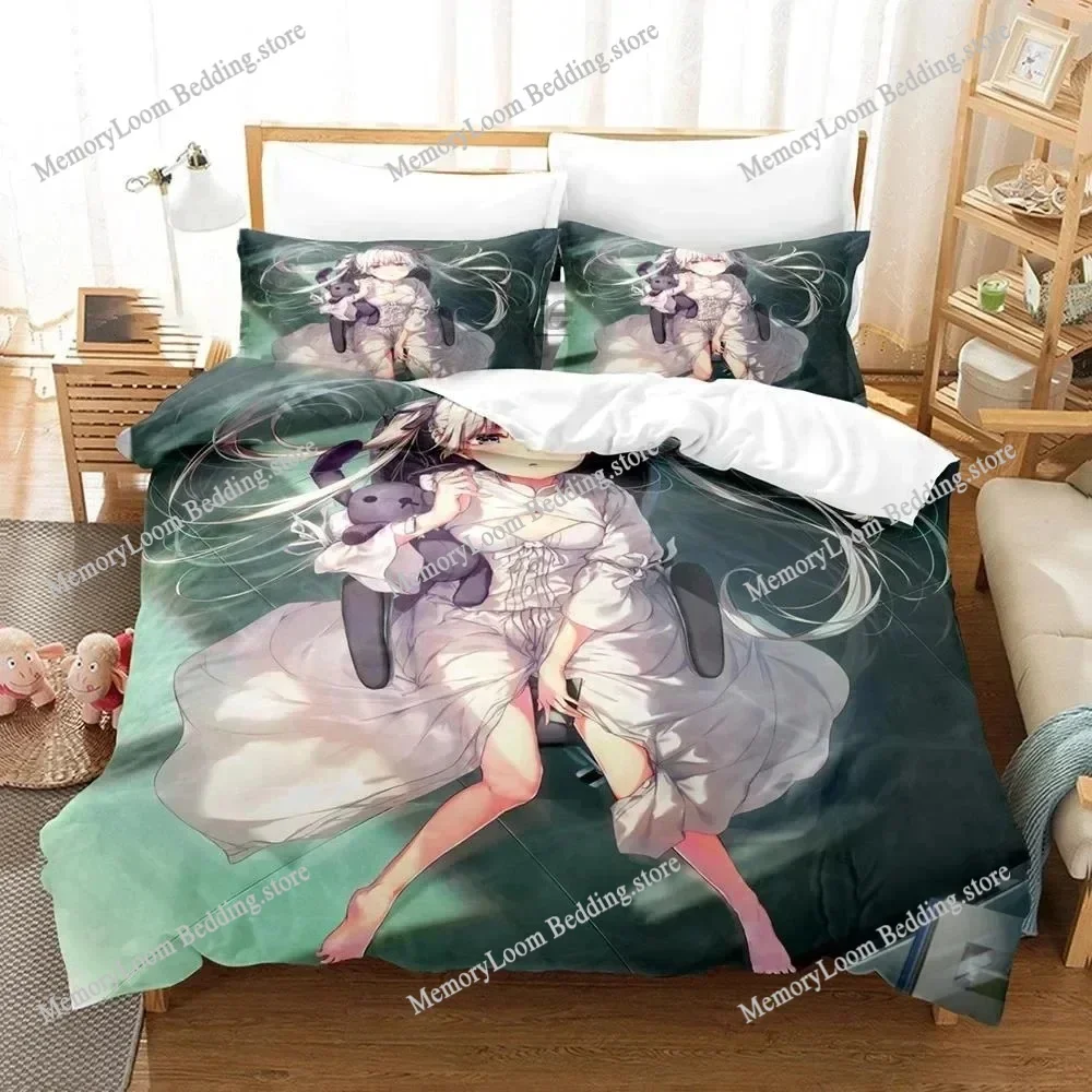 3D Printed Yosuga No Sora Kasugano Bedding Set Anime Duvet Cover Double Twin Full Queen King Adult Kids Quilt Cover