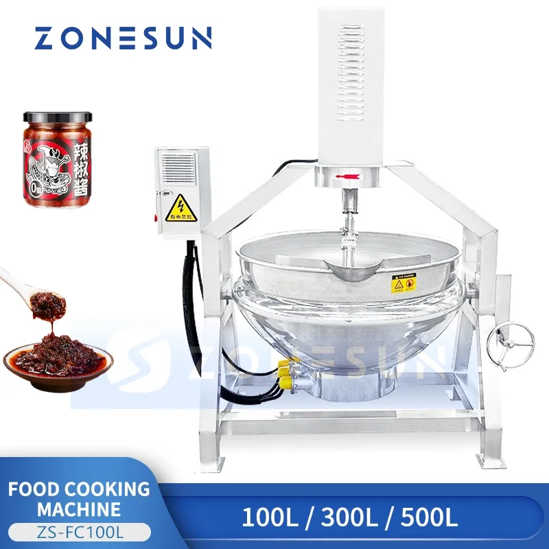 ZONESUN Cooking Tank Industry Cooker Electric Boiling Pot Food Processing Machine ZS-FC100L