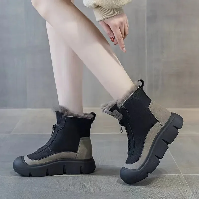 شتاء جديد المخملية الدافئة الجلود القطن الأحذية سميكة القاع عالية أعلى أحذية الثلوج خفيفة الوزن لينة أسفل أحذية قصيرة