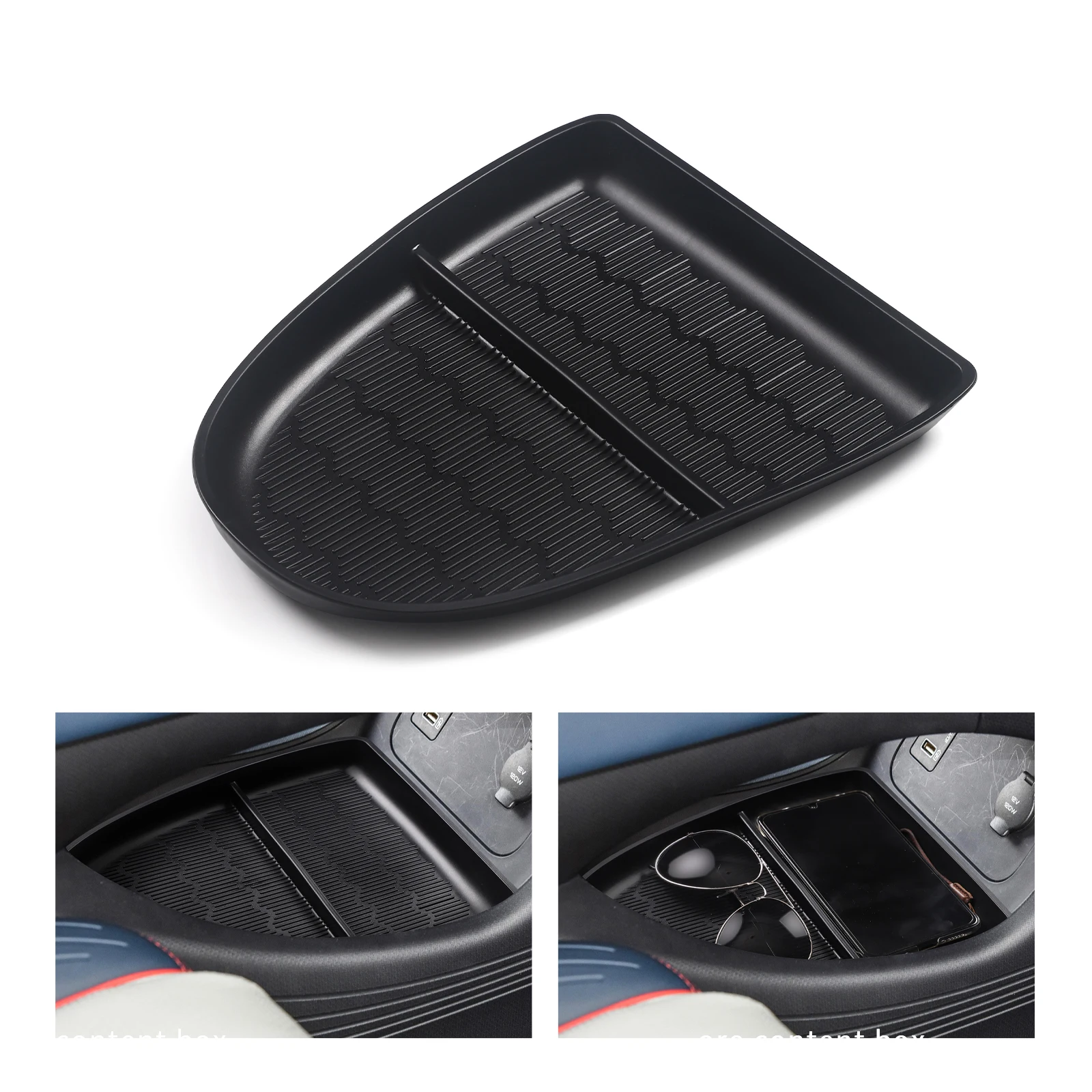 Smabee for BYD Atto 3 2022-2026 (Not Fit EVO) Center Console Lower Layer Storage Box Tray TPE Organizer Car Accessories Tidying