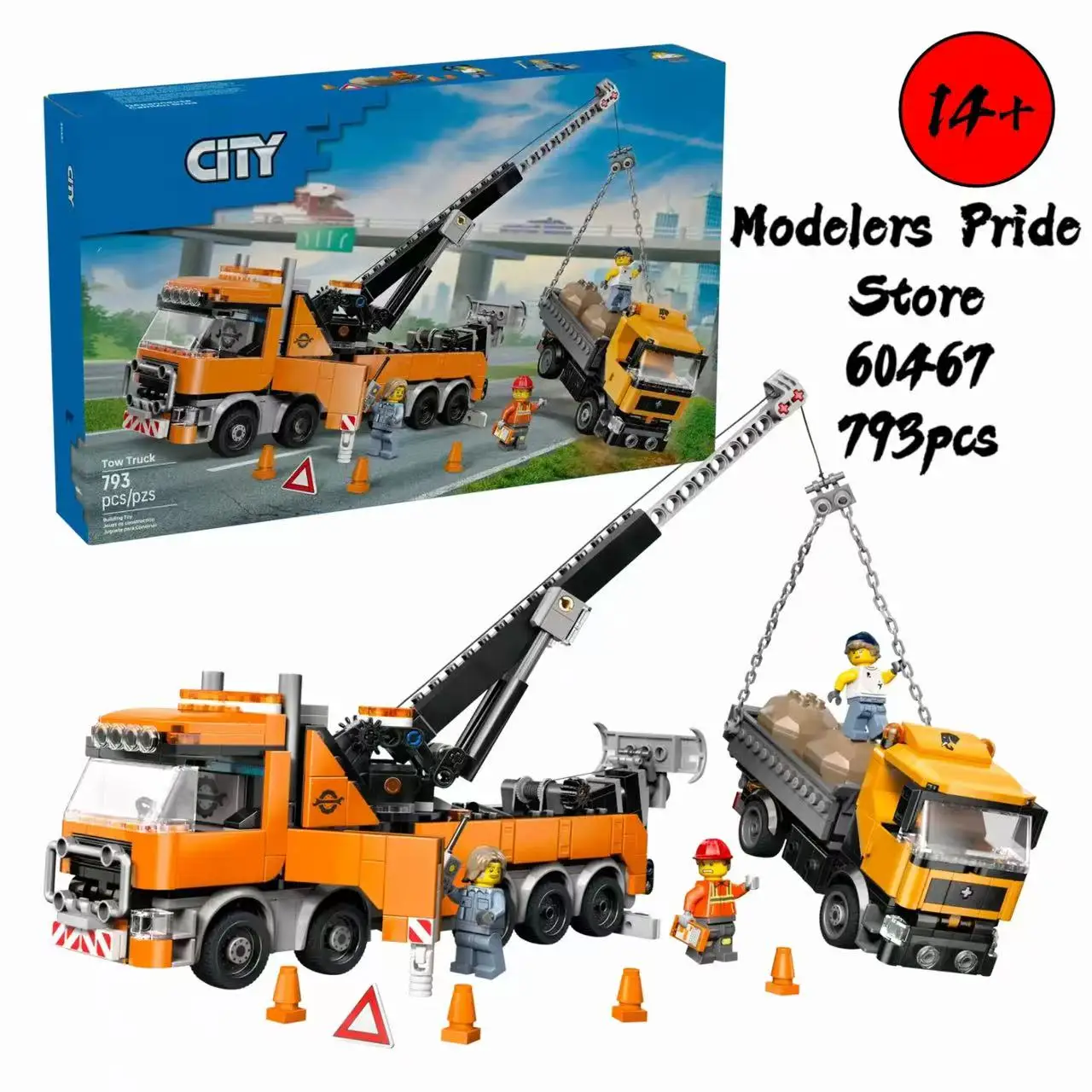 Disney moc 60467 Set di blocchi di costruzione modello di camion gru a torre pesante serie City, regalo di Natale e Halloween