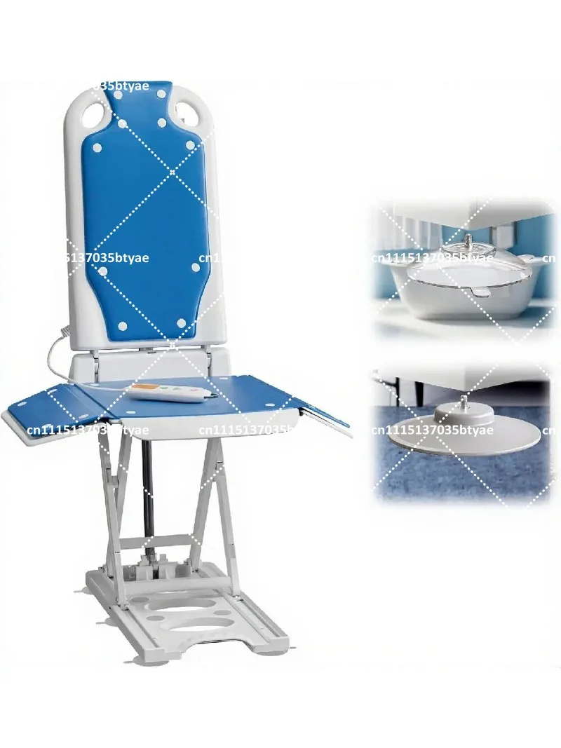 Bath Lift Chair for Elderly Waterproof Reclining Shower Seat Height Adjustable Remote Control Safety Transfer Aid