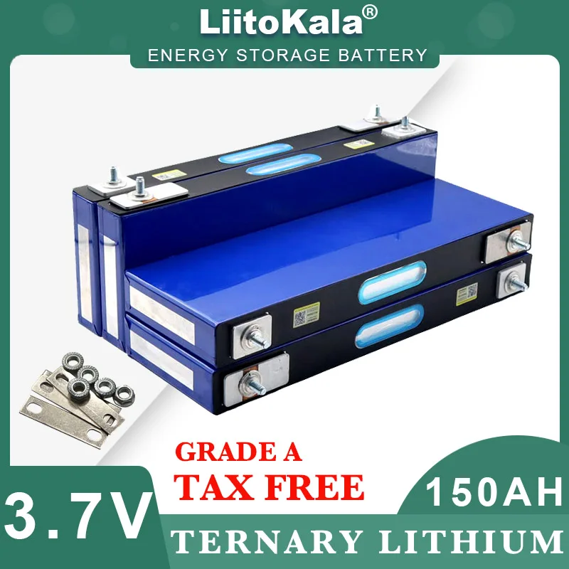 LiitoKala 3.7v 150Ah ternaire Lithium battery cell for 12v electric vehicle Off-grid Solar Wind Large single Grade A Tax Free