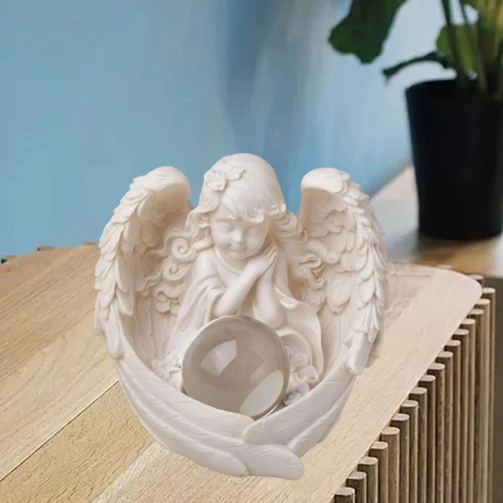 

Angel Statue Cute Hand Carved Mini Centerpiece Angel Figurine Angel Sculpture Resin for Yard Porch Living Room Lawn Bedroom