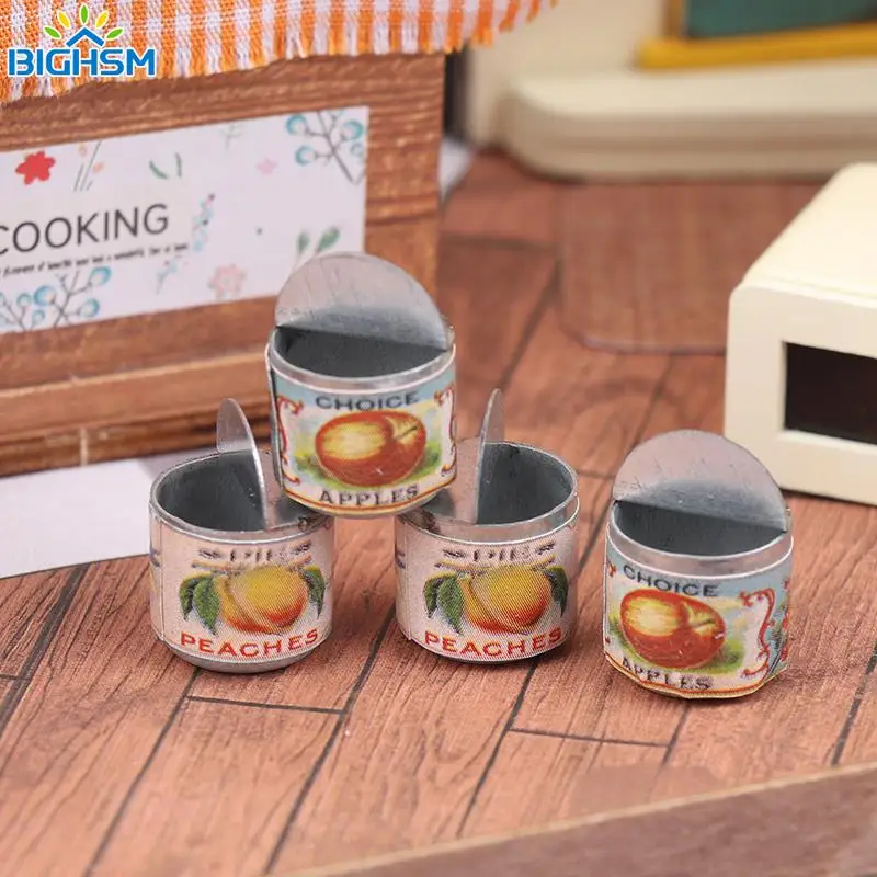 1/2 pz 1/12 casa delle bambole Mini frutta in scatola casa delle bambole simulazione cibo giocattolo bambole casa accessori bambini finta gioca giocattoli