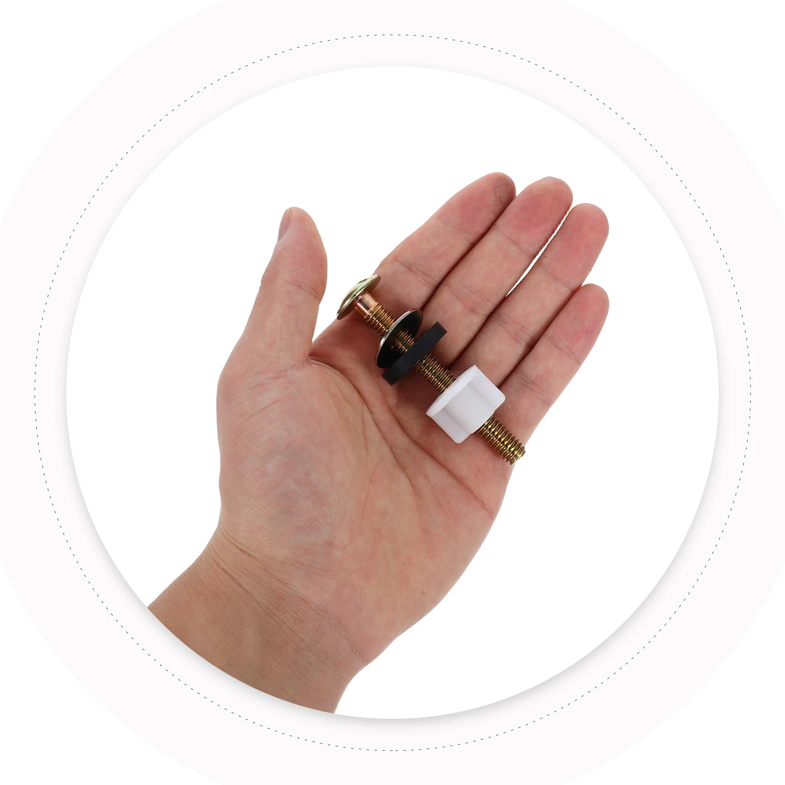 

2Pcs Toilet Tank Bolts Universal Split Design Heavy Duty Toilet Seat Fasteners Replacement Repair Kit with Waterproof Rubber